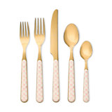 Rosy Check Bistro Flatware 5 Piece Place Setting