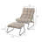 Caili Large Space Outdoor Metal Patio Chair with Ottoman & Thick Cushion for Garden Balcony Porch-97812789
