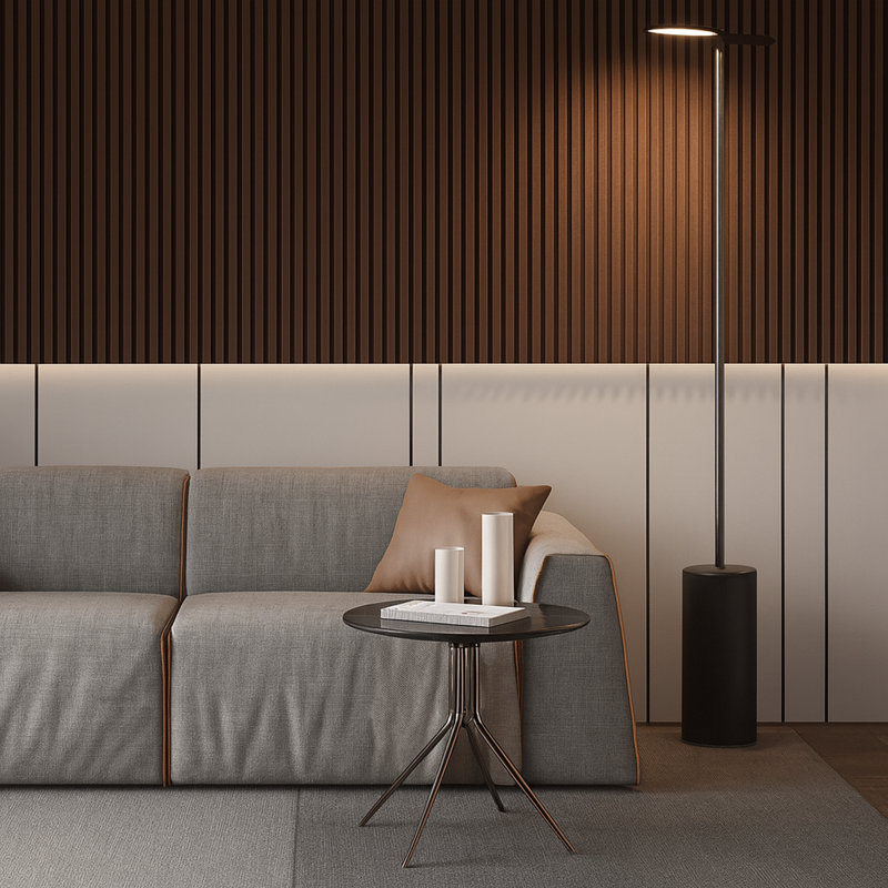 94" L x 5.75" W Shiplap Wood Wall Paneling, 3D Wall Paneling for Interior Wall Decor, Oak Brown