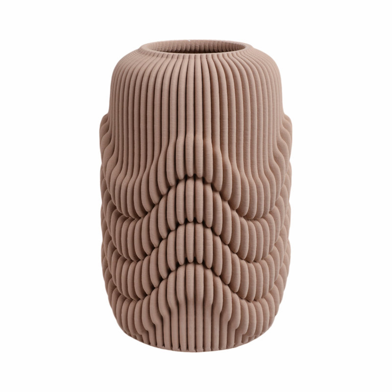 Orren Ellis Lizarraga 3D Printed Porcelain Vase, 12" H x 8" W x 8" D