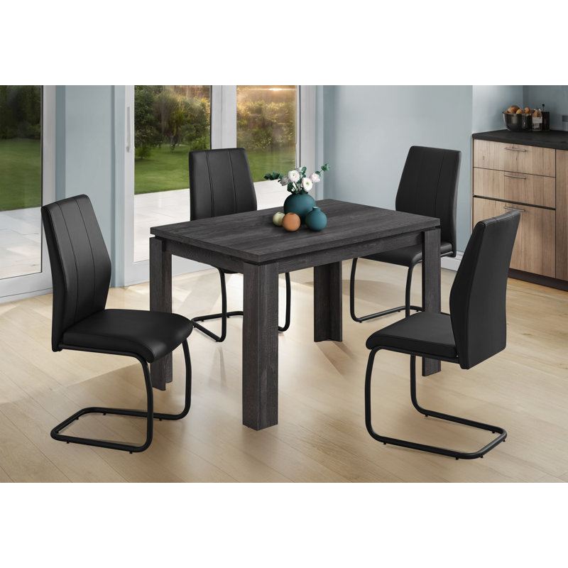 Table de salle à manger, rectangulaire, 48 po, petite, cuisine, salle à manger, stratifié noir, contemporain, moderne, Noir