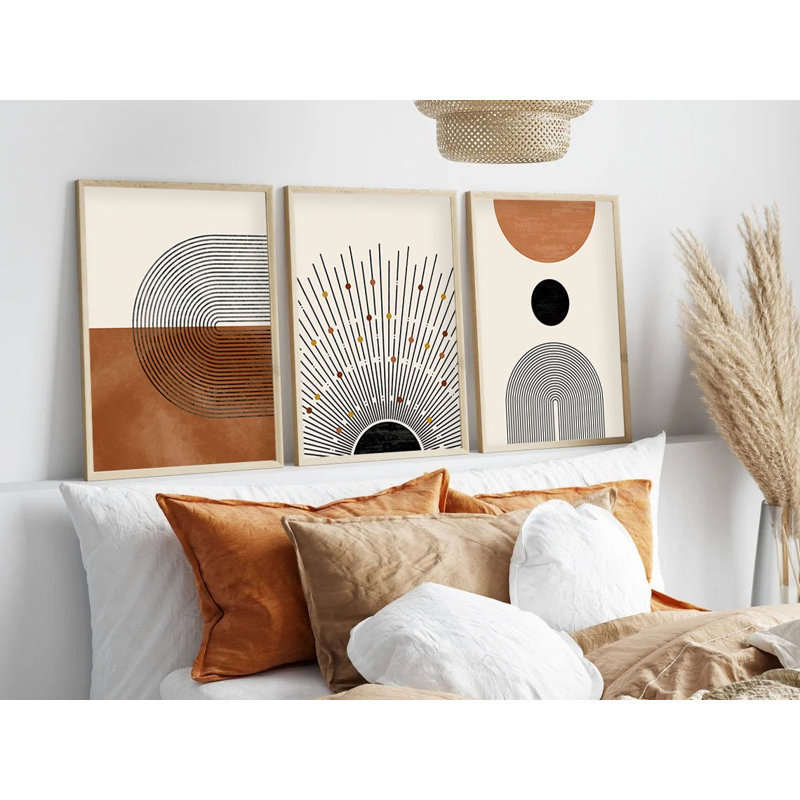 Élégantes peintures décoratives en panneau de fibres à densité moyenne (3 pièces), 8 x 12 pouces chacune | 100% panneau de fibres à densité moyenne avec une épaisseur de 0,1 pouce et 100% des cadres en bois massif avec une épaisseur de 1 pouce | Parfait pour le salon, la chambre à coucher et le bureau