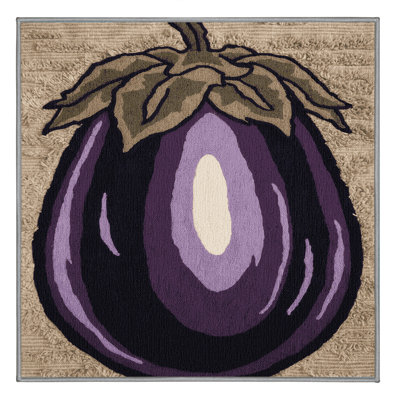  Tapis lavable aubergine avec globe de légumes