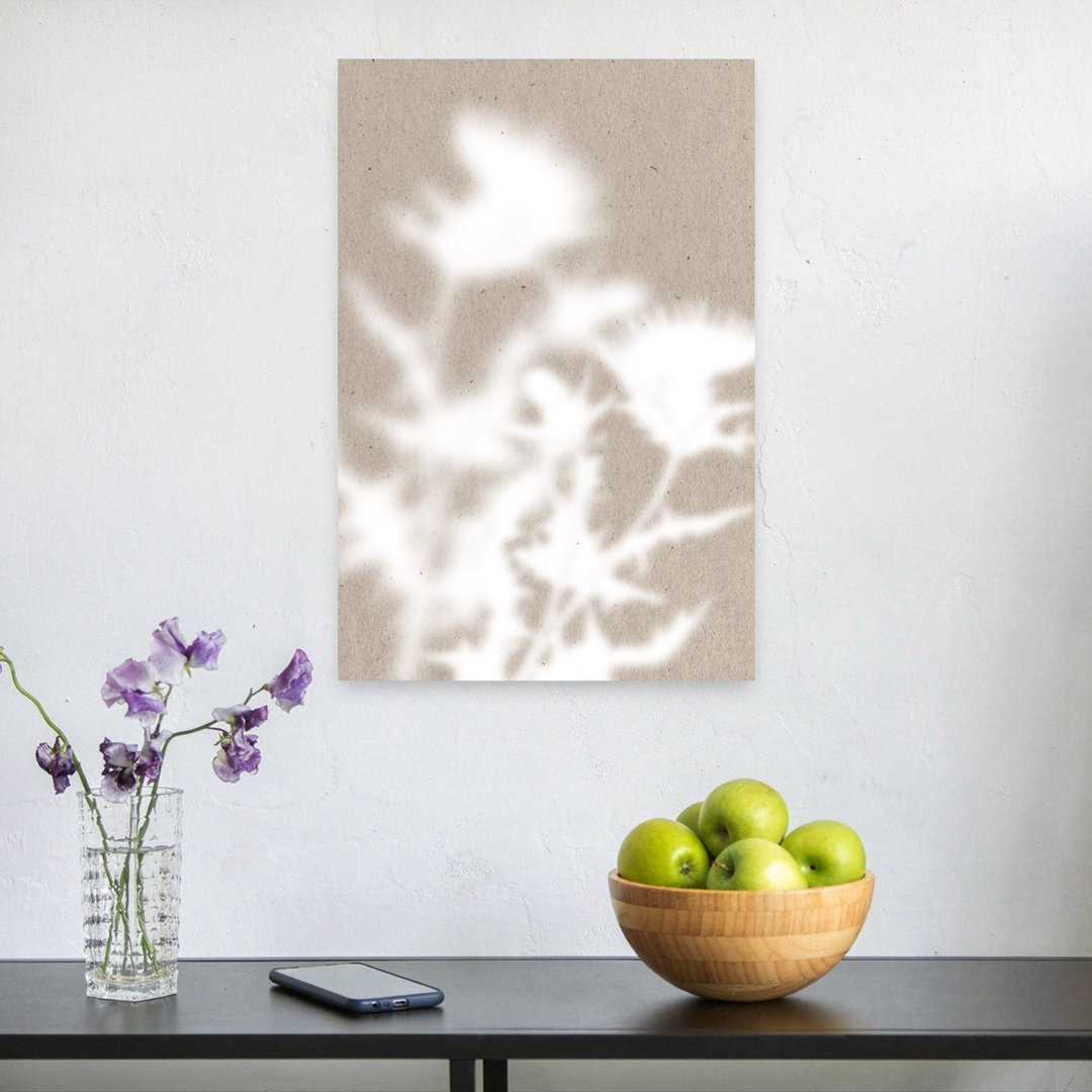 Soft Botanical Shadows Abstract Delicate Minimalist Flower Nature Wall Art Print