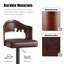 Modern Brown Microsuede Upholstered Metal Frame Swivel and Height Adjustable Bar Stools Set of 2-1487618286