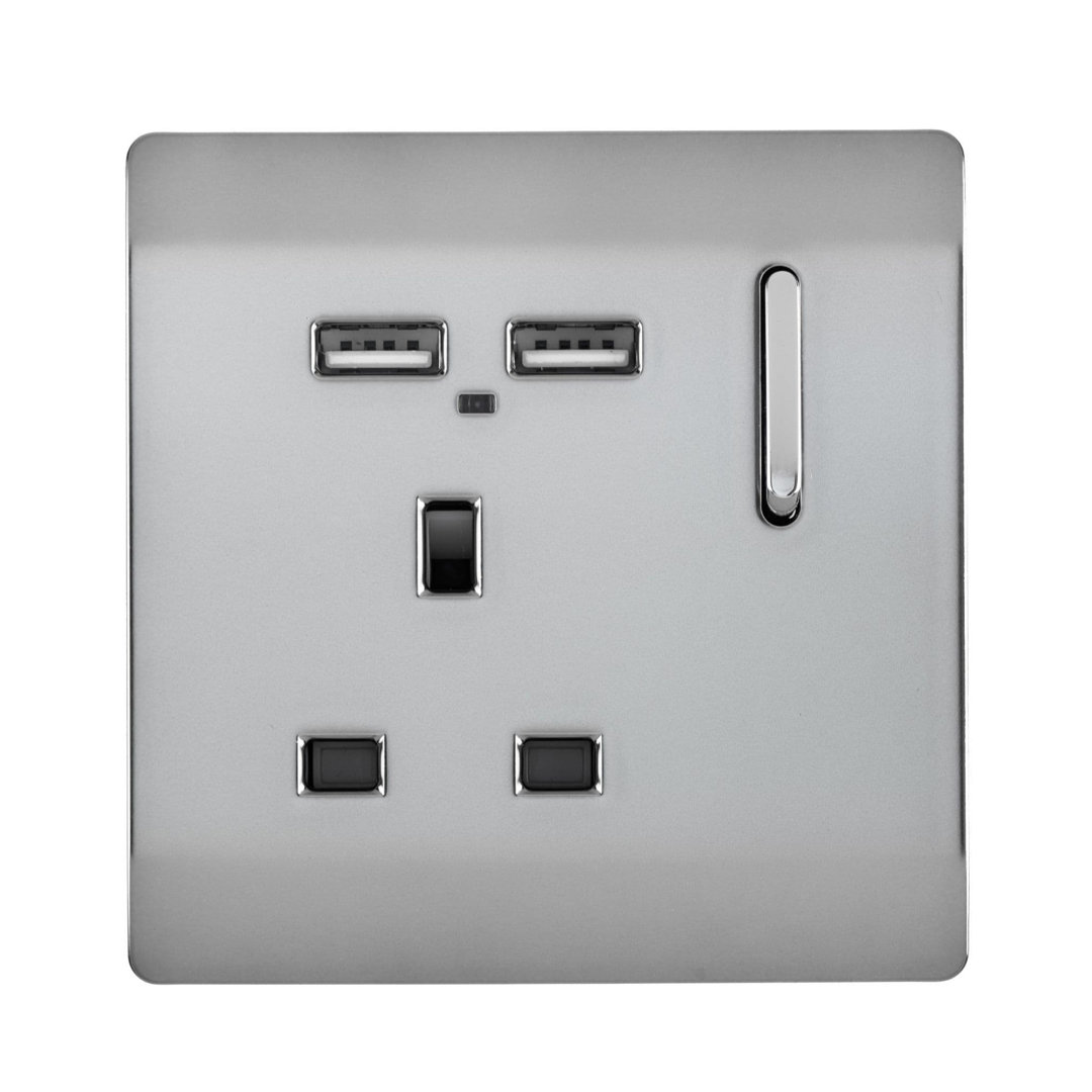 Trendi Switch 1 Gang USB 2100mA Plug Socket