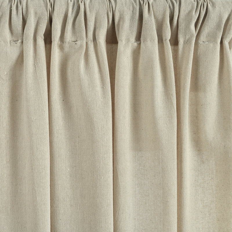 Panneau de rideau simple semi-diaphane avec passe-tringle Tassel Window, Beige, L 52 po x L 84 po