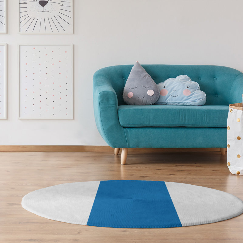 Chenille Striped Indoor Rug, Round 5'