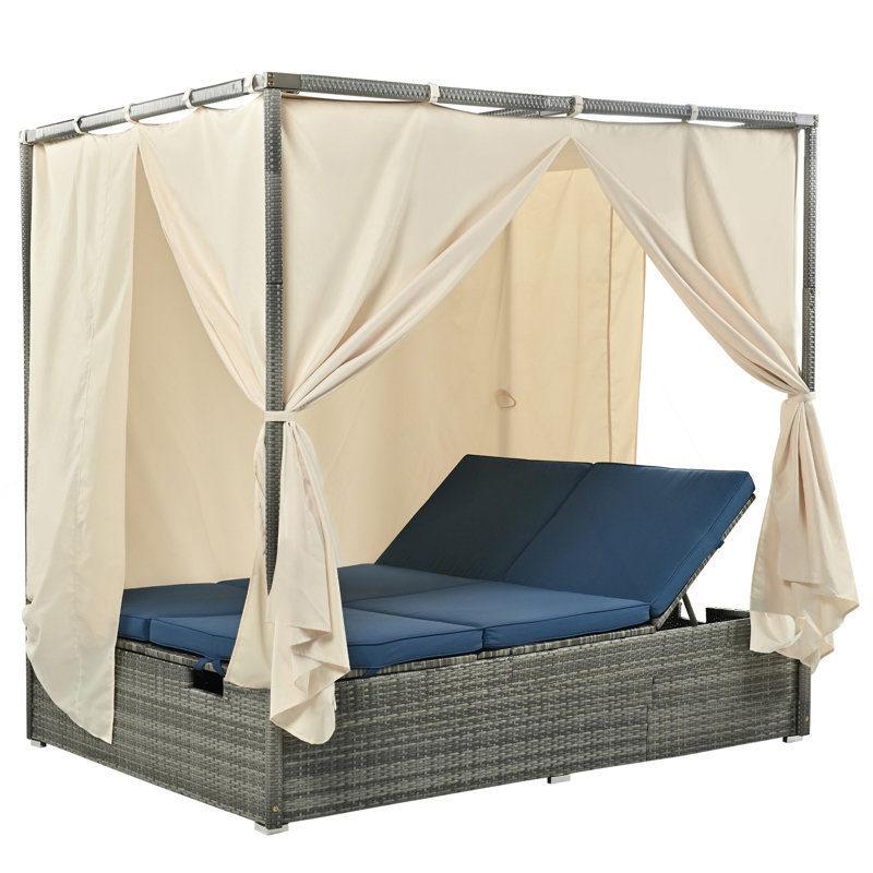Adjustable Sun Bed With Curtain