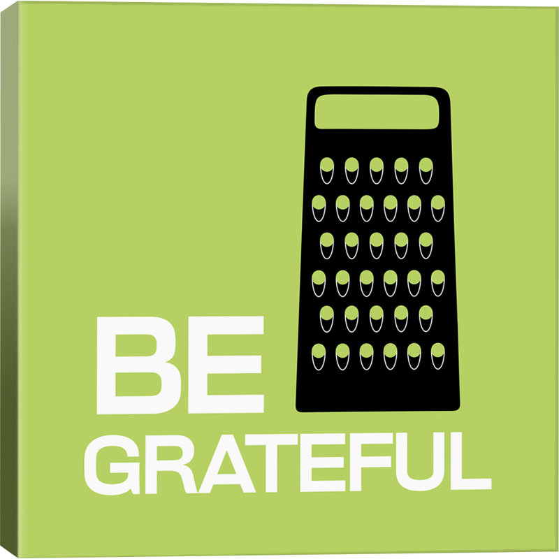 «Kitchen Be Greatful», impression sur toile, H 12 po x l 12 po x P 0,75 po, Pas de tapis, Toile tendue