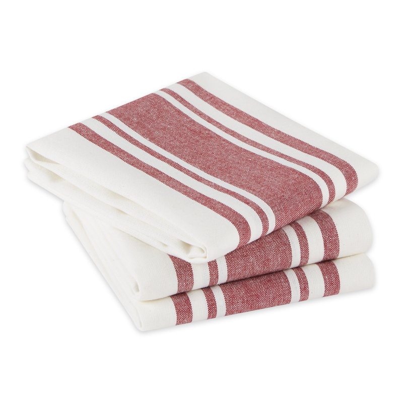 Ensemble de linge à vaisselle, Rouge / blanc