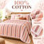 Couvre-lit réversible Lehar rose poudré à rayures feuillues, 100 % coton, 90 po x 108 po-130726957-130726964