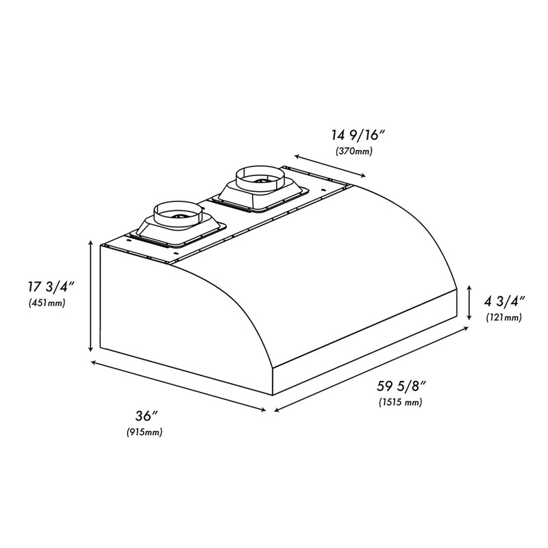 ZLINE 60 in. Under Cabinet Outdoor Grill Hood