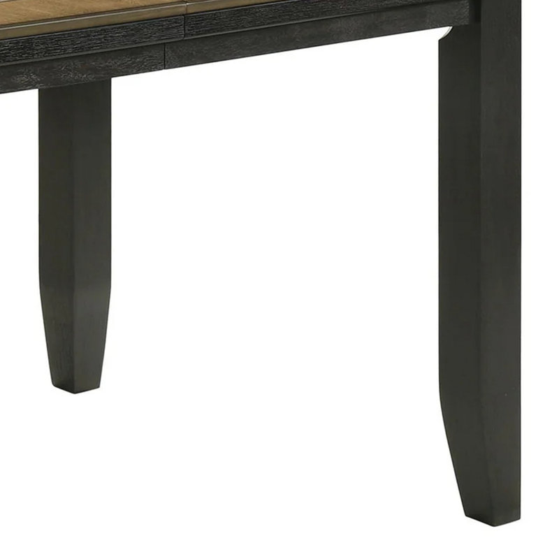 Gradin Extendable Dining Table, Wheat Charcoal, Black