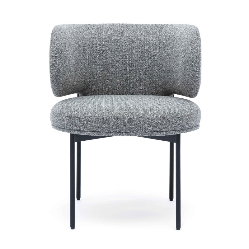 Speckled Grey Performance Boucle Dining Chair, Gray, Black