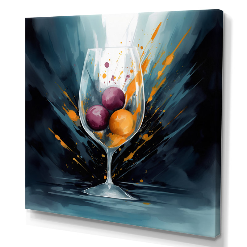Verre de cognac Glam III - impression, H 16 po x l 16 po x P 1 po, Toile tendue