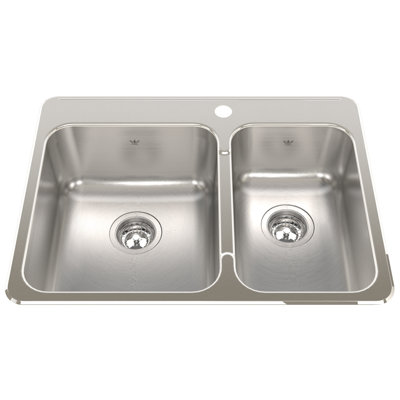 Évier de cuisine à double cuves l 28 po x l 21 po Steel Queen
