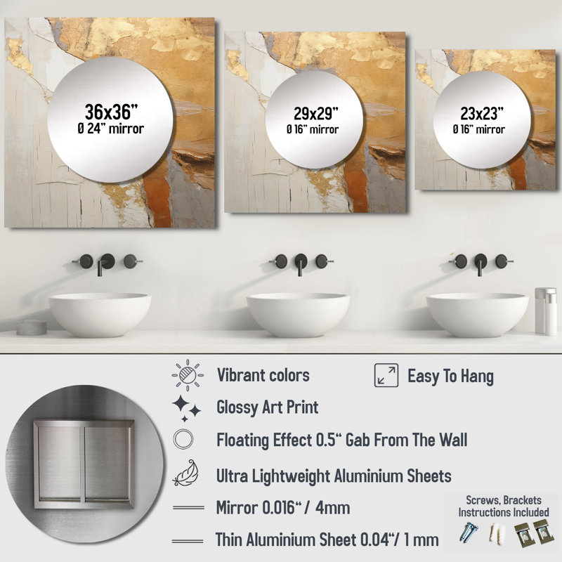 Miroir mural Fayge, 29 po x 29 po