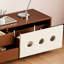 Meuble télé rétro en bois manufacturé brun noisette-572854439