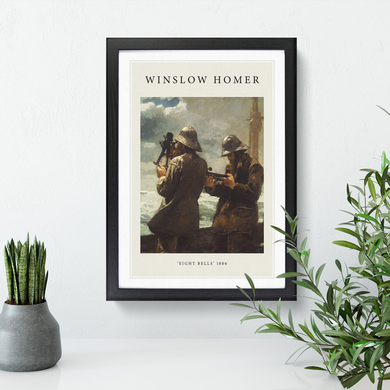 Eight Bells by Winslow Homer - Single Picture Frame Print, Black Framed, 65cm H x 48cm W x 2cm D
