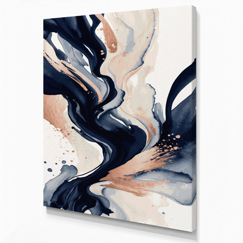 Aquarelle abstraite, art mural sur toile beige 92, H 12 po x l 18 po