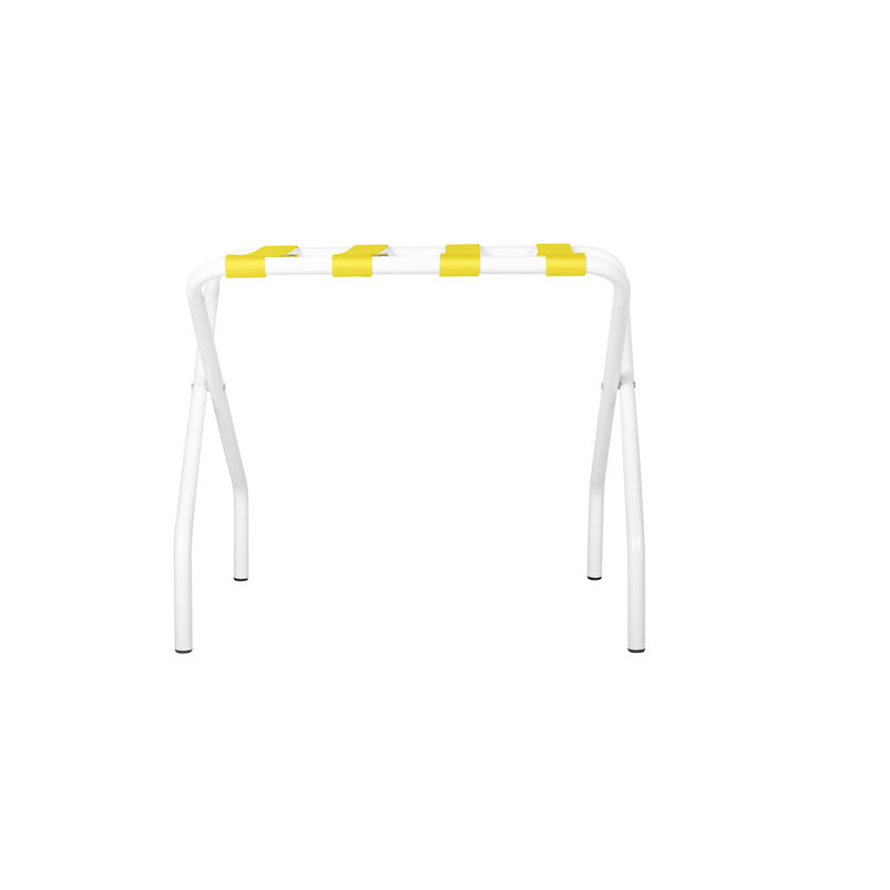 Folding Luggage Rack, White, Yellow