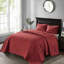 Couvre-lit réversible grand rouge - rembourrage en coton prélavé Glamour Peace surdimensionné pour un bon drapage 2 taies décoratives incluses