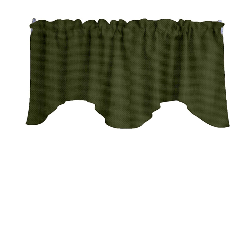Cantonnière festonnée l 58 po Benina, Olive