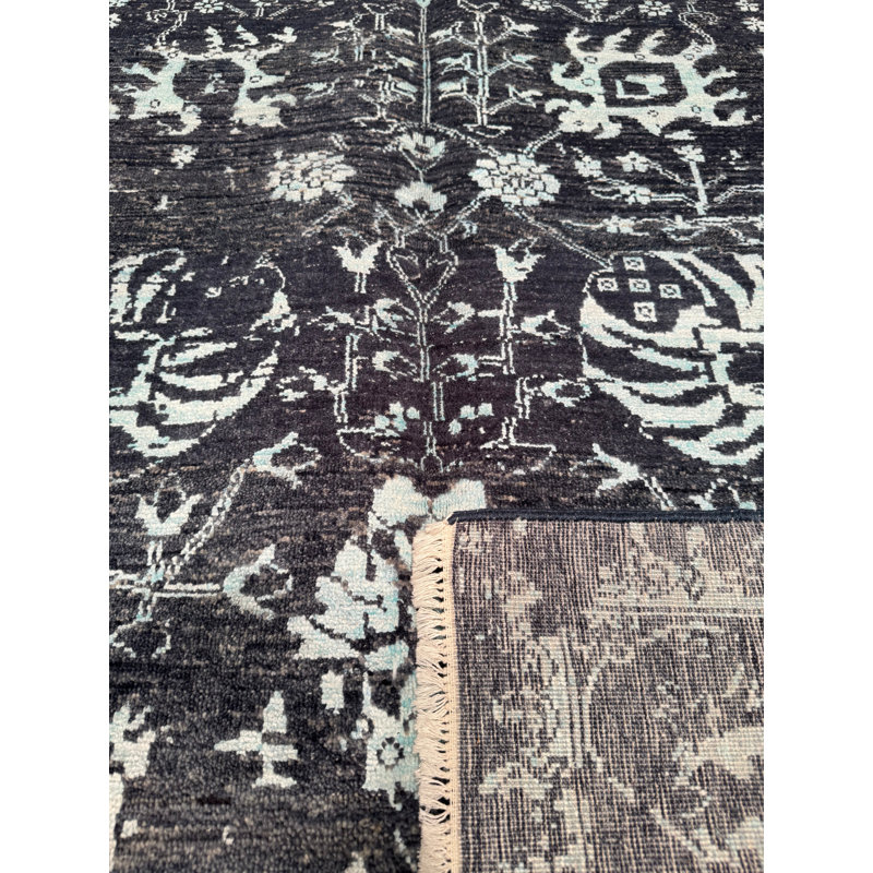 Tapis en laine anthracite noué à la main Original Original