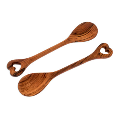 Ensemble de cuillères à cuisson 2 pièces en bois artisan Demitri