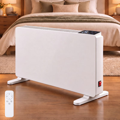 1500W Electric Panel Heater with Remote, Quiet Space Heater for Indoor Use, Wall Mounted & Freestanding Convection Heater, LCD Touch Screen & Temperature Adjustment, Energy Saving