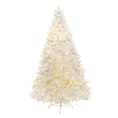 Künstlicher Weihnachtsbaum 180 cm Creme mit Ständer und 350 LED-Leuchten