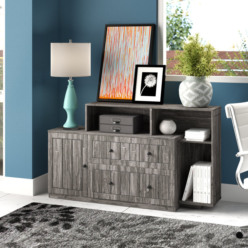 152cm Wide 2 -Drawer File Cabinet, Distressed Grey