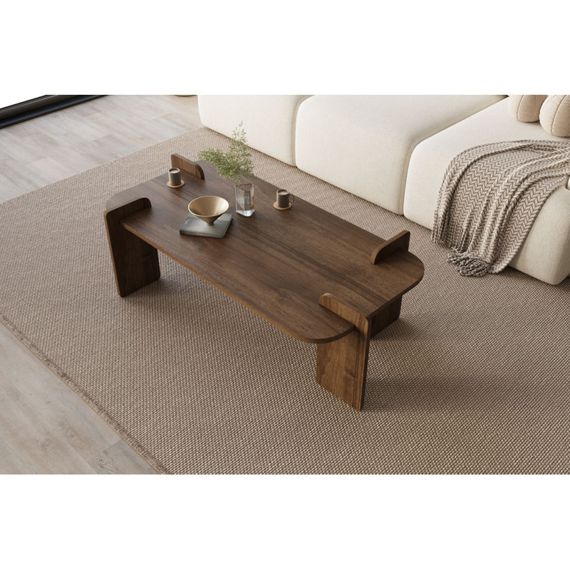 Calderon Modern Walnut Coffee Table, 47.2 x 13.8 x 23.6 Inches | 100% Melamine Coated Chipboard, Durable and Stylish | Easy Assembly, Perfect for Living Room & Home Décor | Elegant Solid Color Design