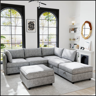 Modular Sectional Sofa with Storage for Living Room