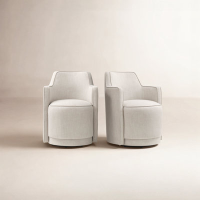 19" Seat Height Upholstered Swivel Dining Chair