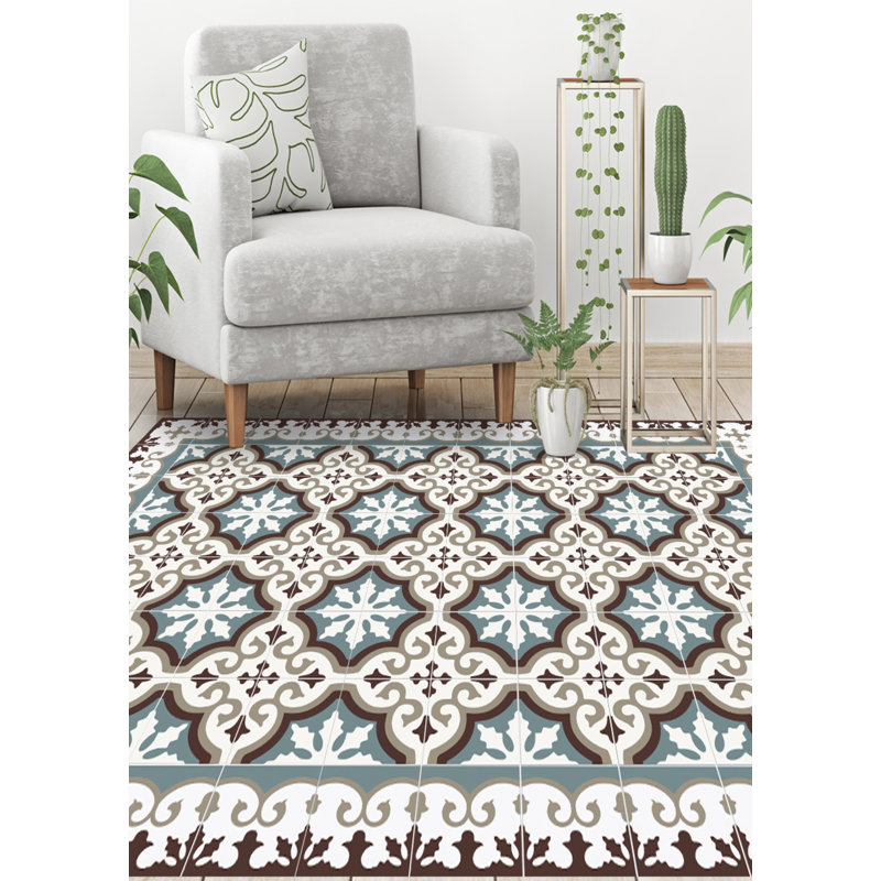 Maia Vinyl Machine Printed Area Rug, Rectangle 133 x 200cm