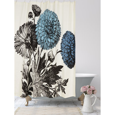 Rideau de douche simple fleur
