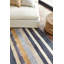 Striped Area Rug in Blue/Ivory/Gray-76019437
