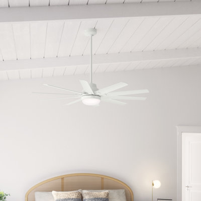 Ventilateur de plafond d'extérieur standard à 60 pales de 60 po avec contrôle mural et ensemble d'éclairage inclus Overton