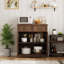 Buffet Farmhouse de 33,5 pouces de largeur, armoire à café avec 4 tiroirs, 2 portes d'armoire et poignées élégantes en or-1045572337