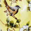 Tabouret en céramique fleur et oiseau-1789698619
