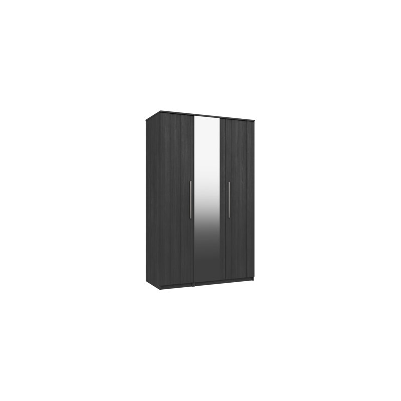 Mcginley 3 Door Manufactured Wood Wardrobe, Graphite Woodgrain
