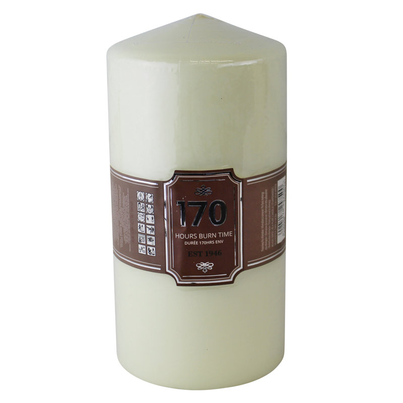 Unscented Pillar Candle, 19cm H x 10cm W x 10cm D
