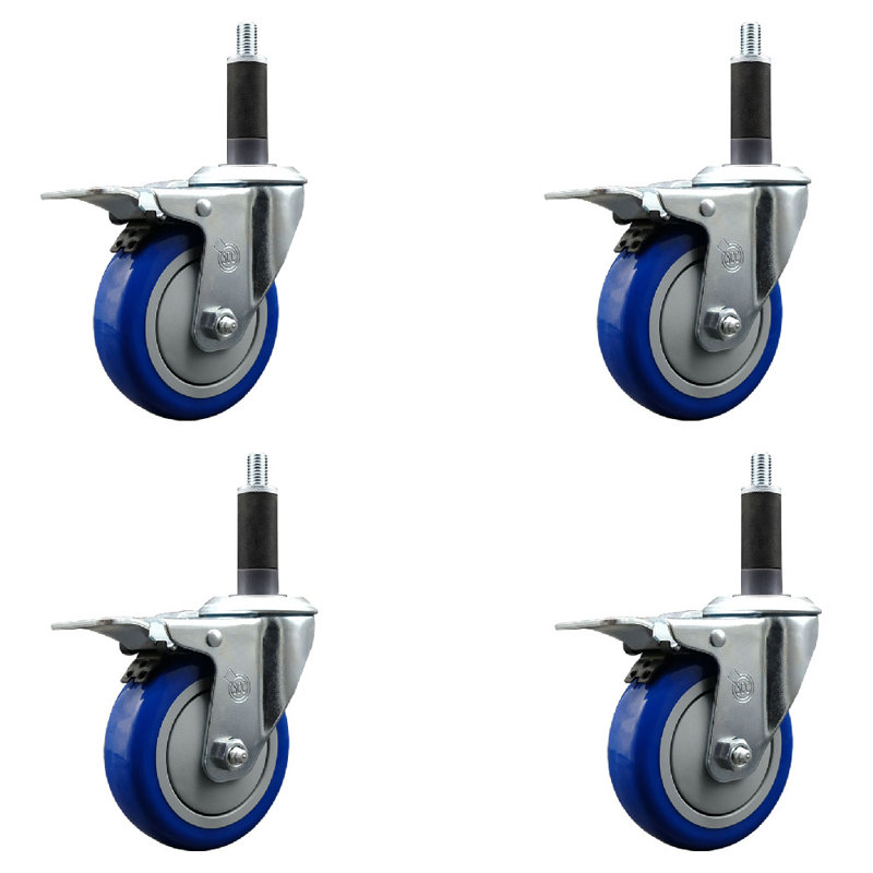 Ensemble de roulettes extensibles 4 po 4 po, Bleu