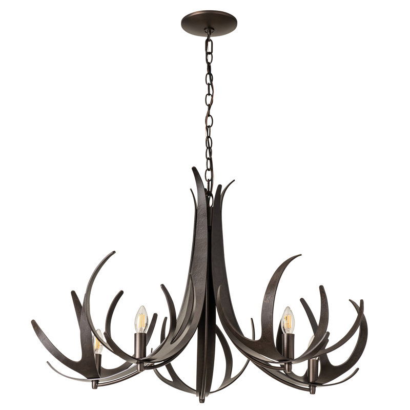 Caribou 5-Light Chandelier, Dark Smoke