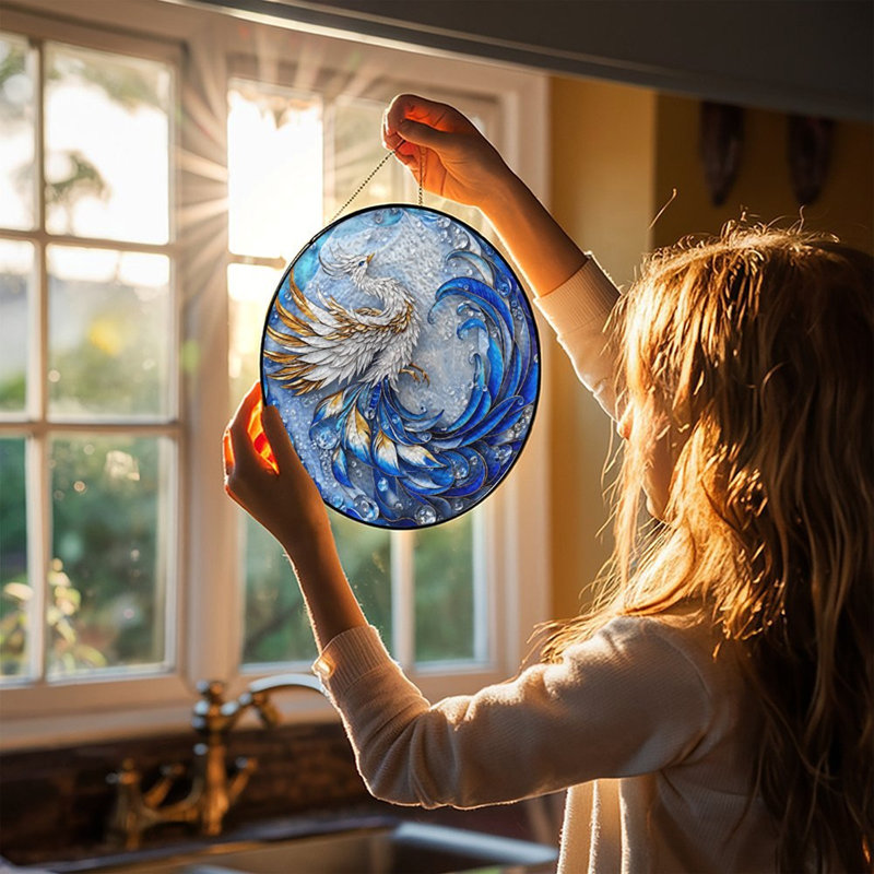 Blue Wave Mythical Bird, 6.3x6.3in(16x16cm)