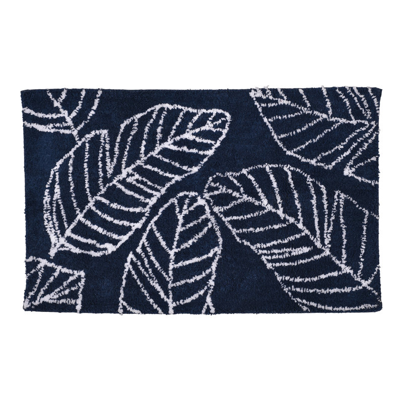 Matteo Rectangle Bath Mat, Navy