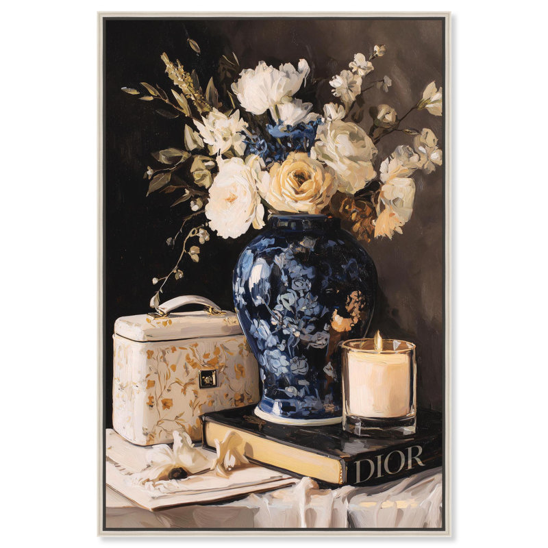 «Beautiful Vase Candles Kitchen Decor» par Art Remedy, H 15 po x l 10 po, Toile tendue avec châssis