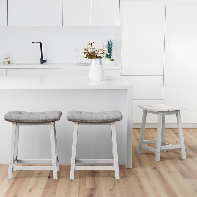 Ensemble de 2 tabourets de bar d'extérieur, Blanc